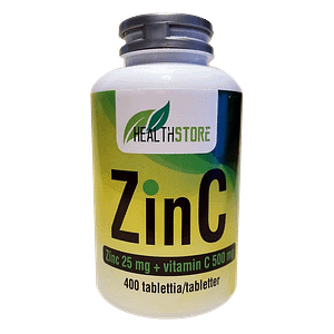 ZinC (Zin 25 mg + C vitamiini 500 mg) 400 tablettia