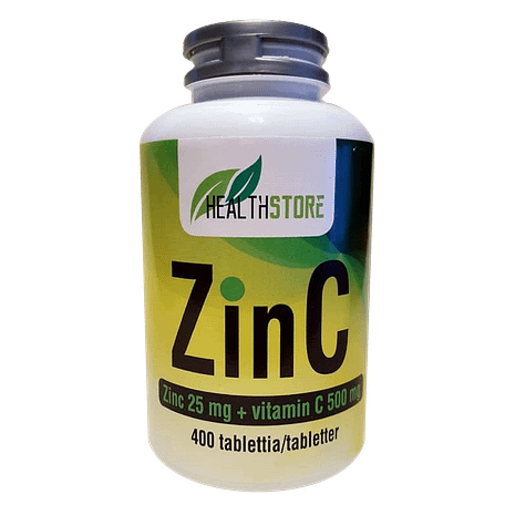 ZinC (Zin 25 mg + C vitamiini 500 mg) 400 tablettia